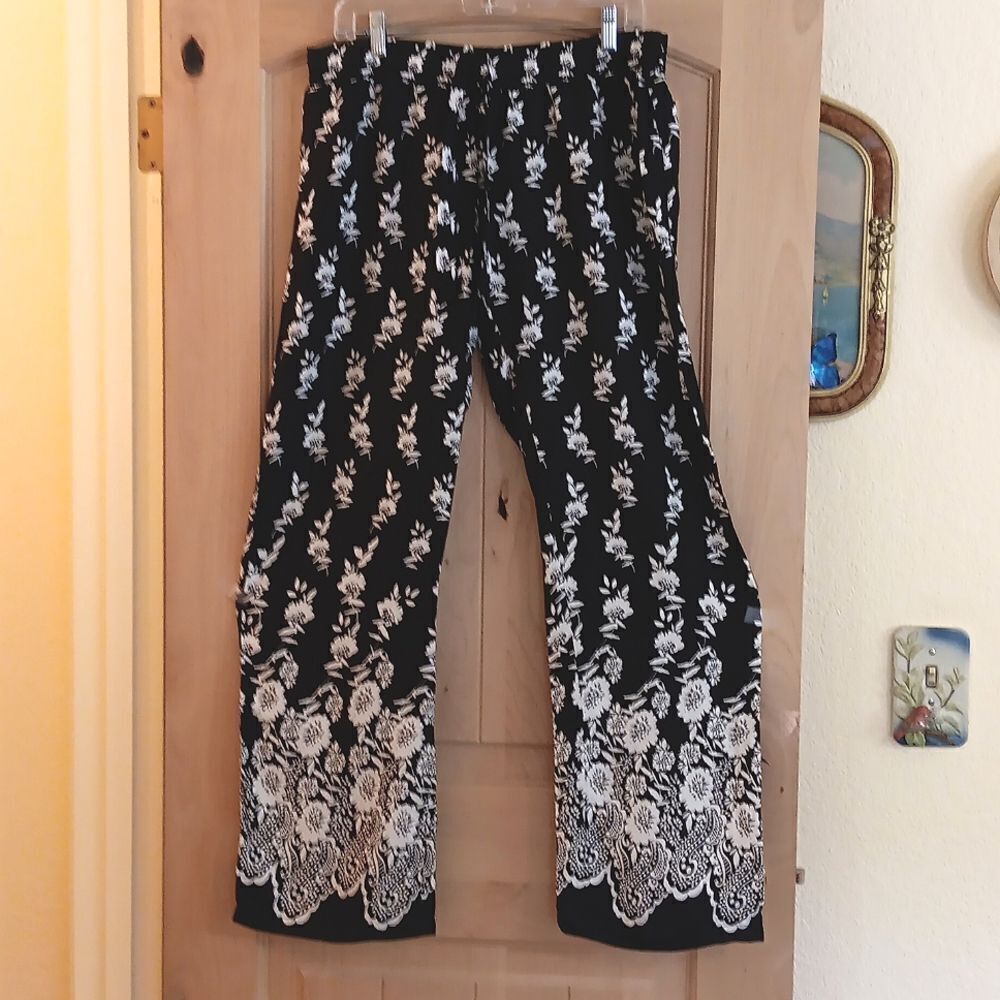 P. J. Salvage Floral Wide Leg Pants. Boho, Tomato Girl, Beachy
